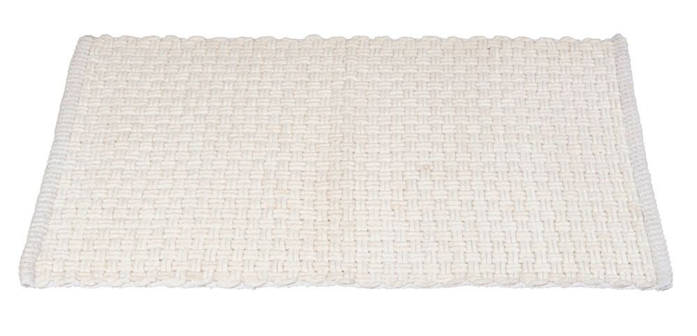 Badteppich Mod. Ecoli, weiß, Polyester/Baumwolle, 50x80 cm, rutschhemmende Rückseite,