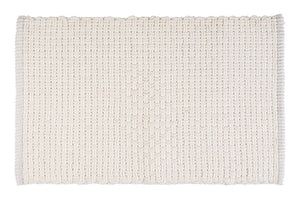 Badteppich Mod. Ecoli, weiß, Polyester/Baumwolle, 50x80 cm, rutschhemmende Rückseite,