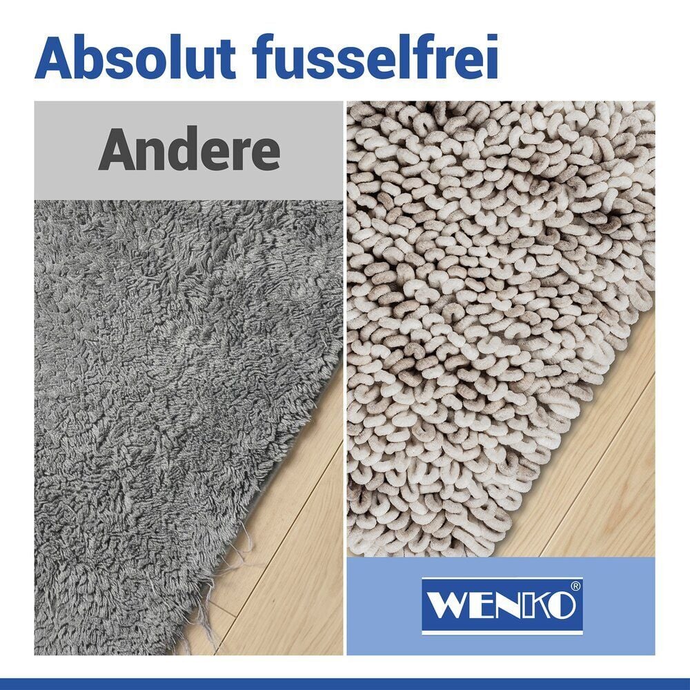Badteppich Mod. Lerici Weiß-Grau, 60 x 90 cm, rutschfest und schnelltrocknend