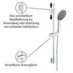 Brauseset Watersaving Chrom, Länge Stange: 70 cm