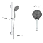 Brauseset Watersaving Chrom, Länge Stange: 70 cm