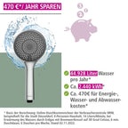 Brauseset Watersaving Chrom, Länge Stange: 70 cm