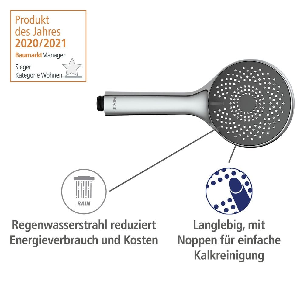 Brauseset Watersaving Chrom, Länge Stange: 70 cm