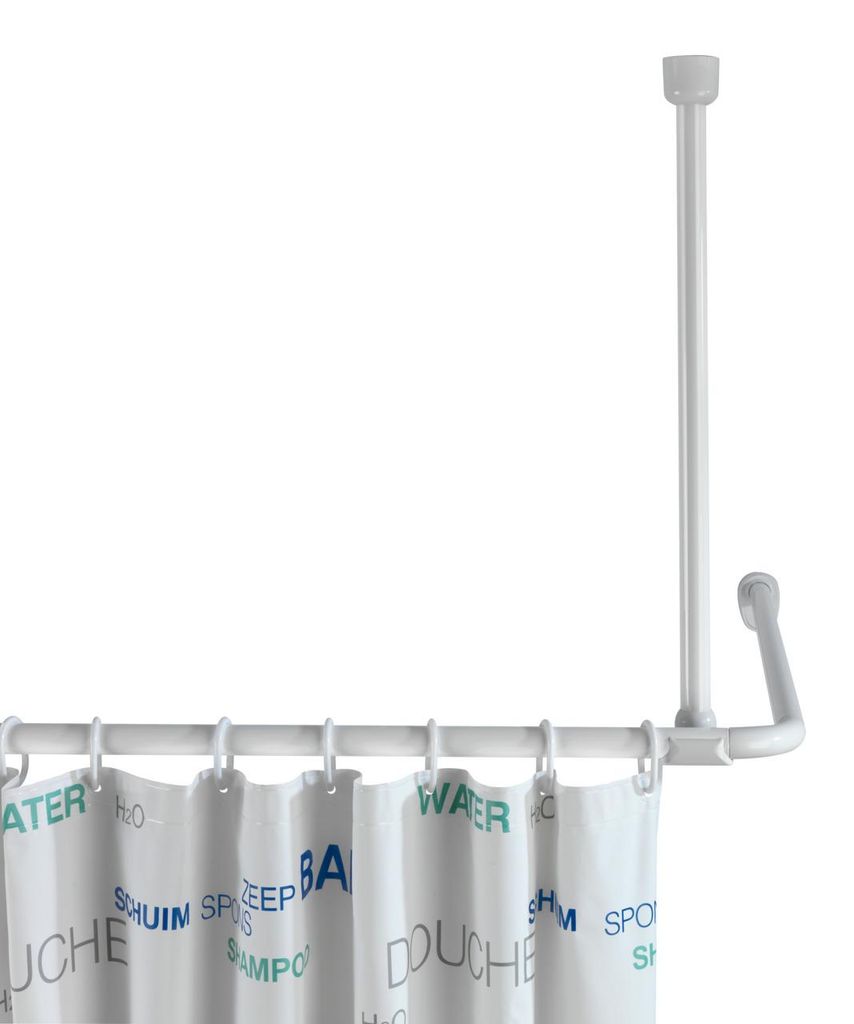WENKO Decken Stütze für Teleskop Stangen 57 cm Dusche Vorhang Halter Badewannen