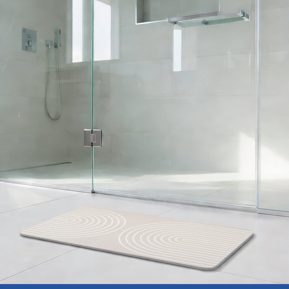 Diatomit Badematte Mod. Nazca Beige, 60 x 39 cm, schnelltrocknend und rutschsicher
