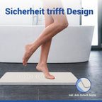 Diatomit Badematte Mod. Nazca Beige, 60 x 39 cm, schnelltrocknend und rutschsicher
