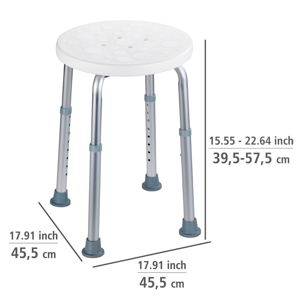 Duschhocker Mod. Secura höhenverstellbar, 120 kg Tragkraft