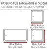 WENKO Dusch Vorhang Badewannen Ringe Wannen SAND STONE 180x200 cm waschbar