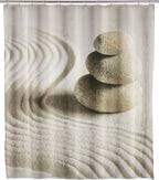 WENKO Dusch Vorhang Badewannen Ringe Wannen SAND STONE 180x200 cm waschbar