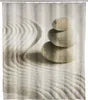 WENKO Dusch Vorhang Badewannen Ringe Wannen SAND STONE 180x200 cm waschbar