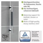 Edelstahl Wandhaltegriff Mod. Secura 40,5 cm, Bad-Sicherheitsgriff, belastbar bis 120 kg
