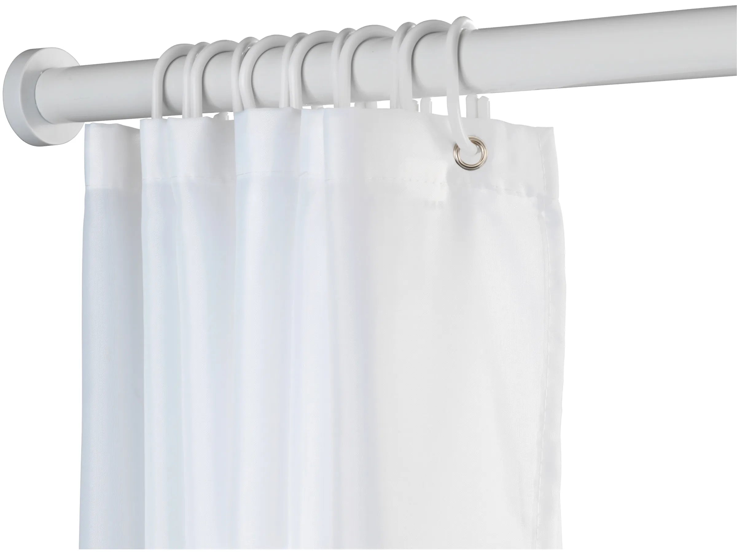 Wenko Teleskop-Duschvorhangstange Luz ausziehbar rostfrei 70 cm - 115 cm Weiß