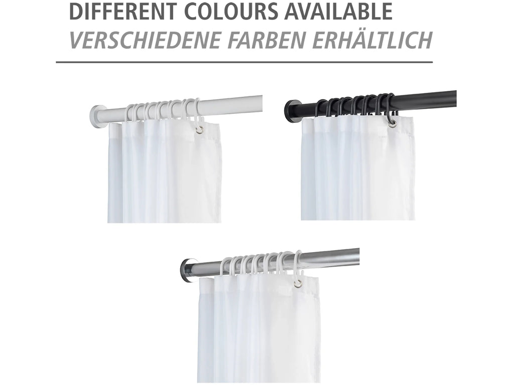 Wenko Teleskop-Duschvorhangstange Luz ausziehbar rostfrei 70 cm - 115 cm Weiß