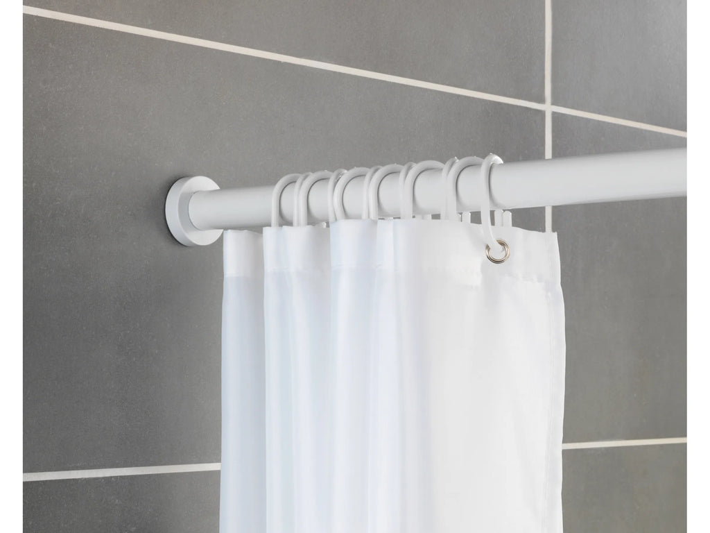 Wenko Teleskop-Duschvorhangstange Luz ausziehbar rostfrei 70 cm - 115 cm Weiß