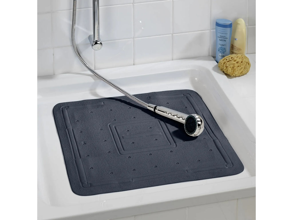 WENKO Duscheinlage Florida Grau 55x55 cm Duschmatte Rutschfest Gummi