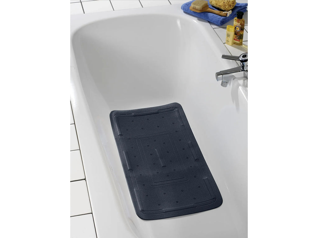 Wenko Wanneneinlage Florida Grau 70x36cm Badewannenmatte Rutschfest Schiefer