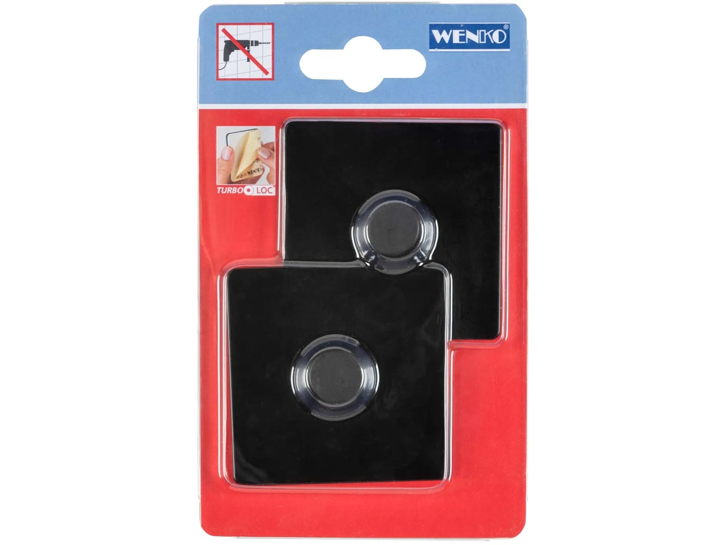 WENKO Turbo-Loc Adapter Schwarz Befestigen Wandbefestigung Kleben