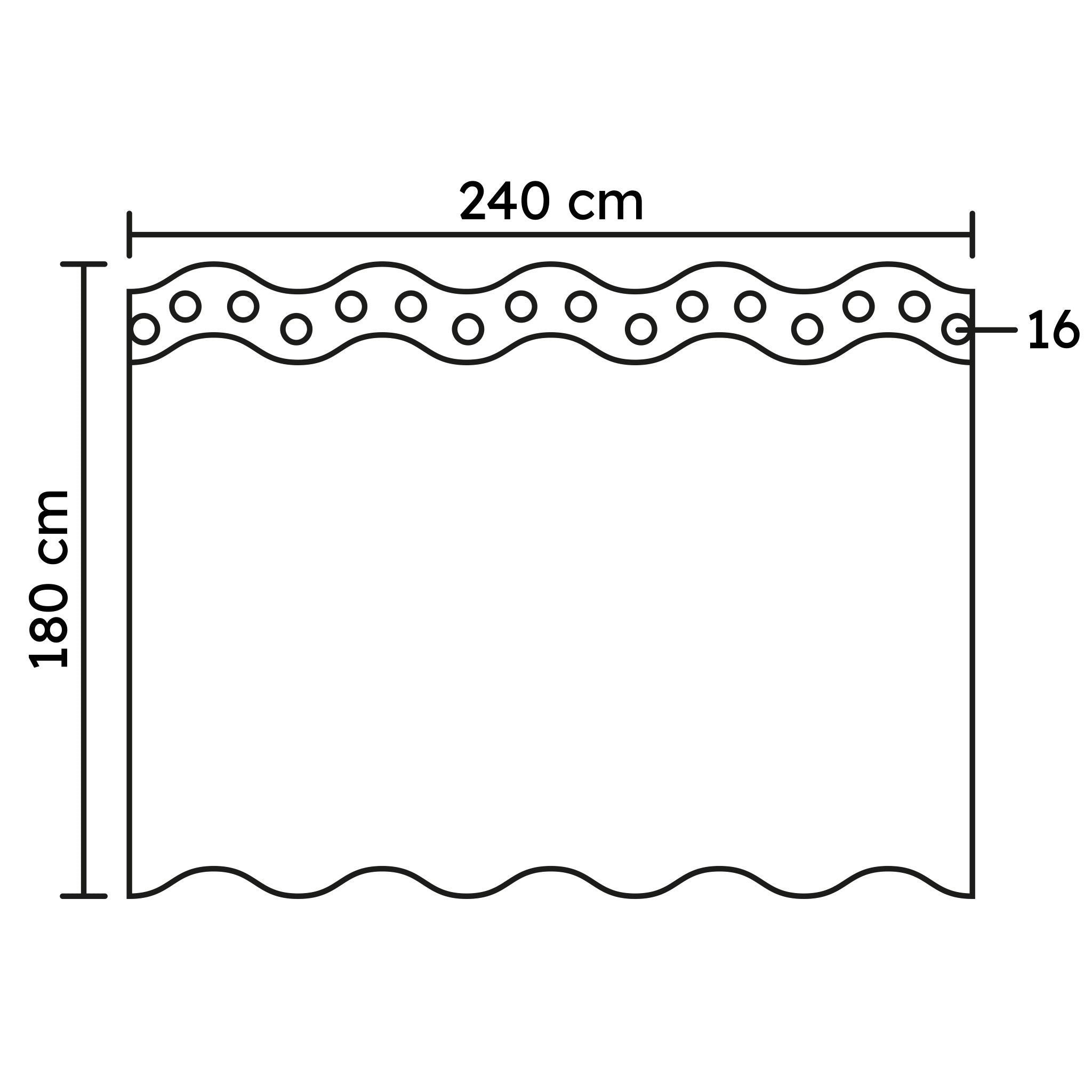 Duschvorhang Textil KITO Schneeweiß 240 x 180 cm