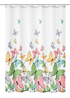 Duschvorhang Textil BUTTERFLIES Multicolor 180 x 200 cm