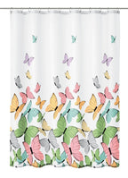 Duschvorhang Textil BUTTERFLIES Multicolor 180 x 200 cm