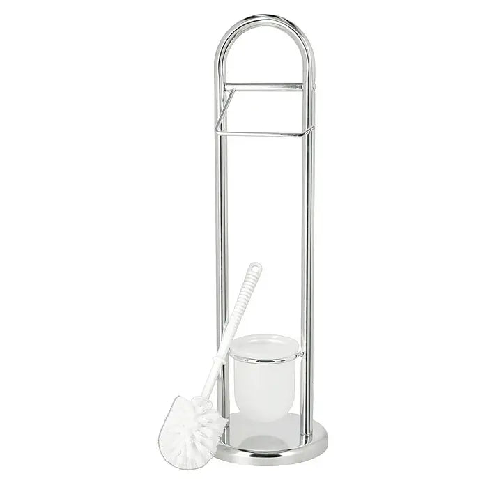 Venus WC Bürstengarnitur Chrom Toilettenpapierhalter Klobürste Ständer Bad
