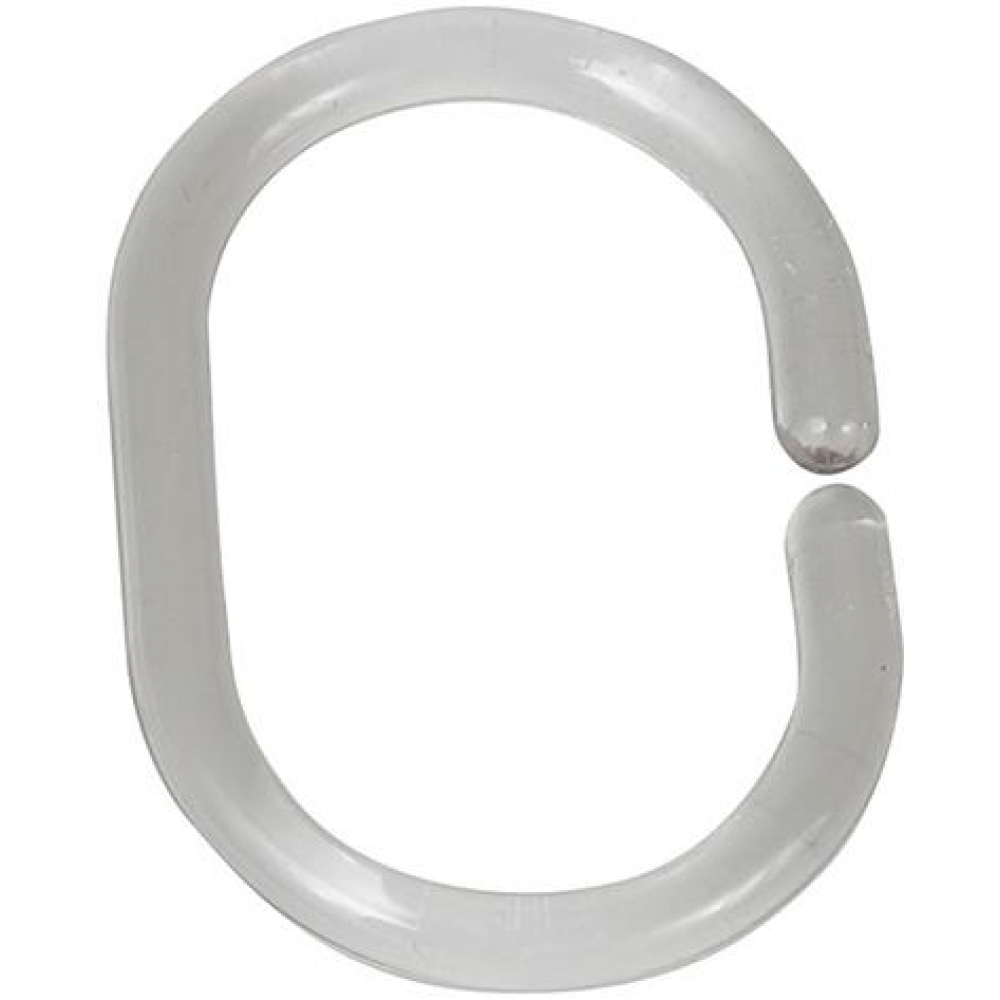 Duschvorhang-Ringe transparent, 12-er Set