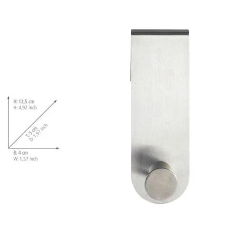WENKO CELANO Duschhaken Spiegelhaken mit 1 Haken Edelstahl Rostfrei 4 x 12 cm