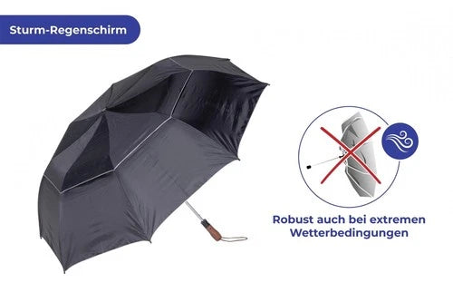 WENKO Kyrill Sturm-Regenschirm - Schwarz (8336500)