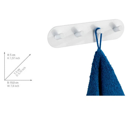 WENKO Haken Leiste Kleider Edelstahl Wand Handtuch Halter PICENO Weiß Accessoire