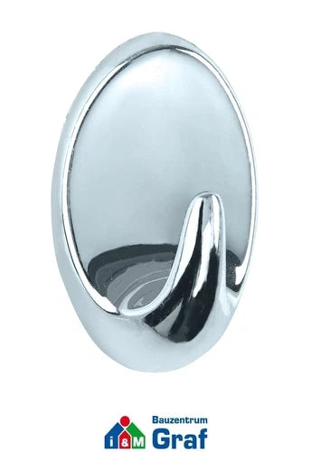 WENKO Maxi-Haken Wandhaken Klebehaken Oval-Design, 2er Pack, in 2 Farben