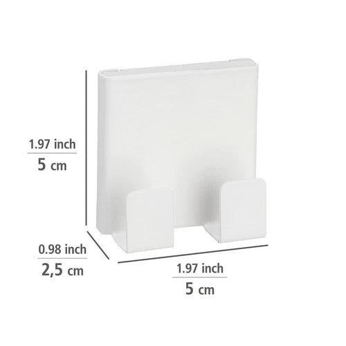 WENKO Handtuchhaken Ovaro Duo Wand Edelstahl Selbstklebend Ohne Bohren Weiß