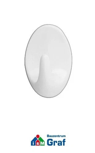 WENKO Maxi-Haken Wandhaken Klebehaken Oval-Design, 2er Pack, in 2 Farben