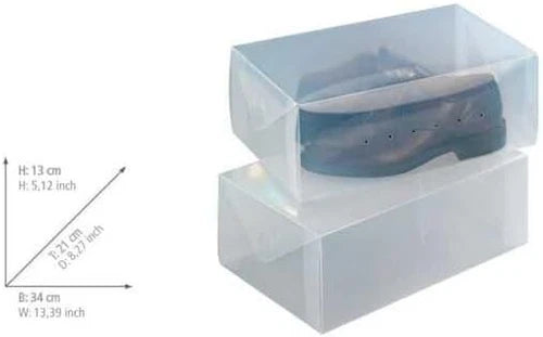 WENKO Aufbewahrungsbox für Schuhe, 2er Set, transparente Aufbewahrung