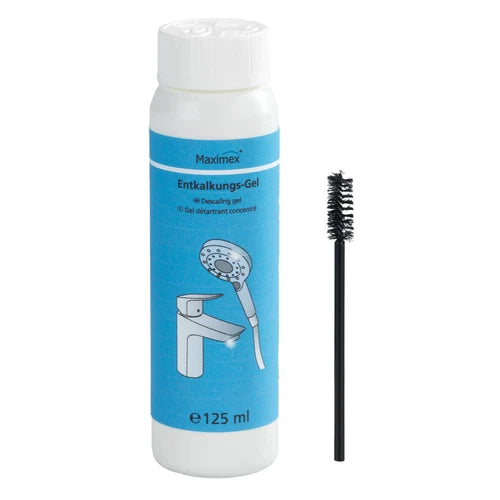 MAXIMEX Entkalkungs Gel mit Bürste 125ml Kalk Wasser Hähne Dusch Köpfe Armaturen