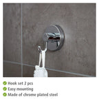 WENKO 2er Set Wand Haken Handtuch Halter Garderoben Bad Küchen WC ohne Bohren