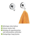 WENKO 2er Set Wand Haken Handtuch Halter Garderoben Bad Küchen WC ohne Bohren
