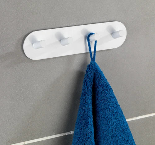 WENKO Haken Leiste Kleider Edelstahl Wand Handtuch Halter PICENO Weiß Accessoire