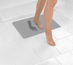 Schnelltrocknende Badematte Grau, aus 100 % Polyester