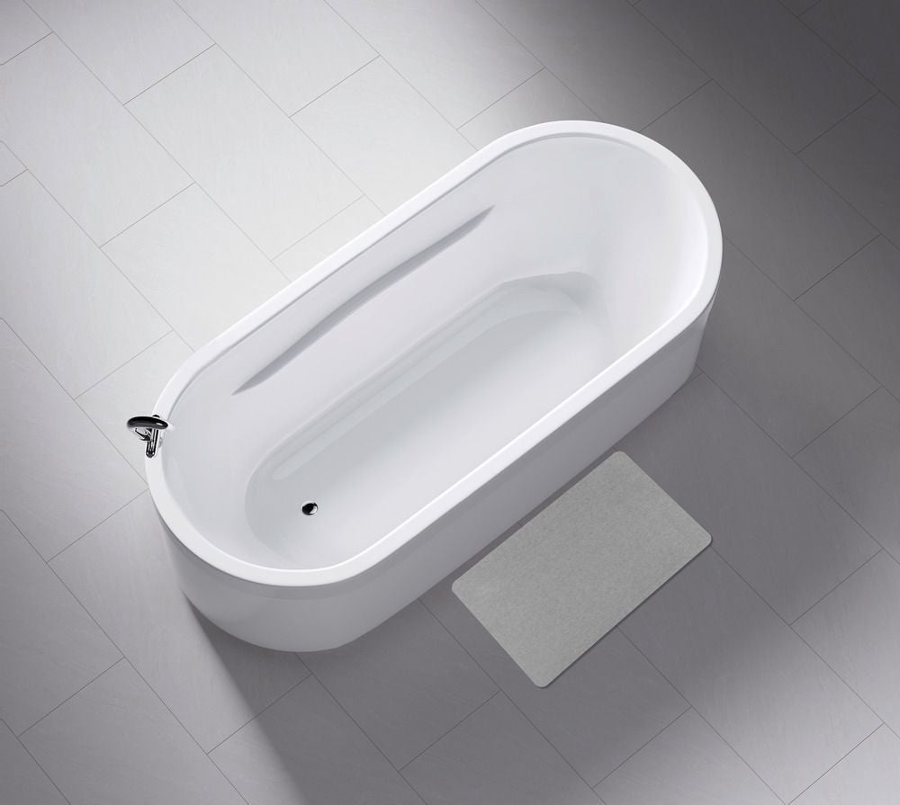 Schnelltrocknende Badematte Grau, aus 100 % Polyester