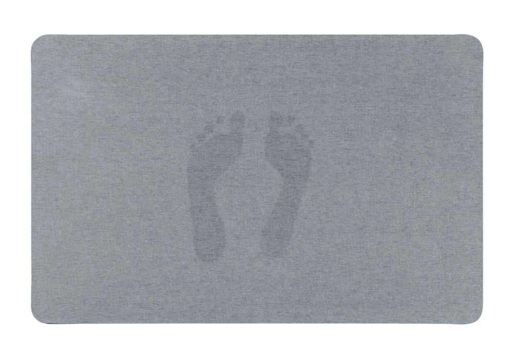 Schnelltrocknende Badematte Grau, aus 100 % Polyester