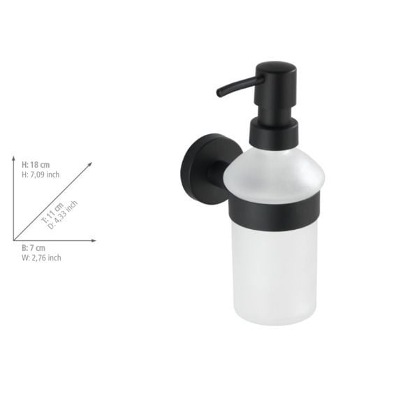 Seifenspender Mod. Bosio Edelstahl Black matt, Fassungsvermögen ca. 200 ml