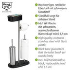 Stand WC-Garnitur mit Box Mod. Rivazza Schwarz, integrierter Toilettenpapierhalter,