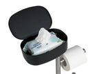 Stand WC-Garnitur mit Box Mod. Rivazza Schwarz, integrierter Toilettenpapierhalter,