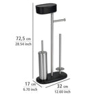 Stand WC-Garnitur mit Box Mod. Rivazza Schwarz, integrierter Toilettenpapierhalter,