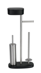 Stand WC-Garnitur mit Box Mod. Rivazza Schwarz, integrierter Toilettenpapierhalter,