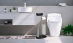 Stand WC-Garnitur mit Box Mod. Rivazza Schwarz, integrierter Toilettenpapierhalter,