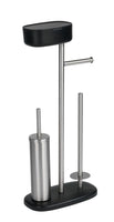 Stand WC-Garnitur mit Box Mod. Rivazza Schwarz, integrierter Toilettenpapierhalter,