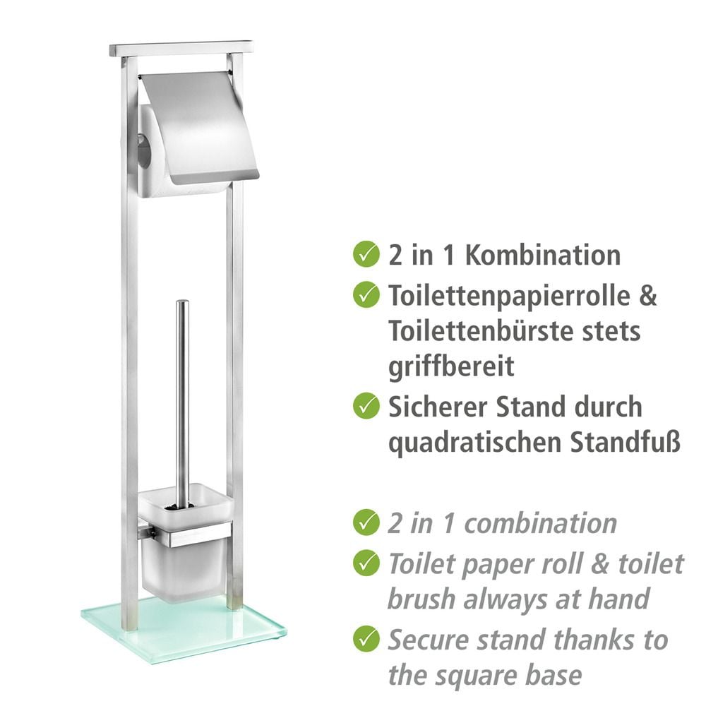 Stand WC-Garnitur Mod. Debar Edelstahl, aus rostfreiem Edelstahl