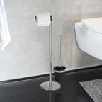 Stand WC-Garnitur Mod. Parus Edelstahl glänzend, 2in1 Kombination aus glänzendem Edelstahl