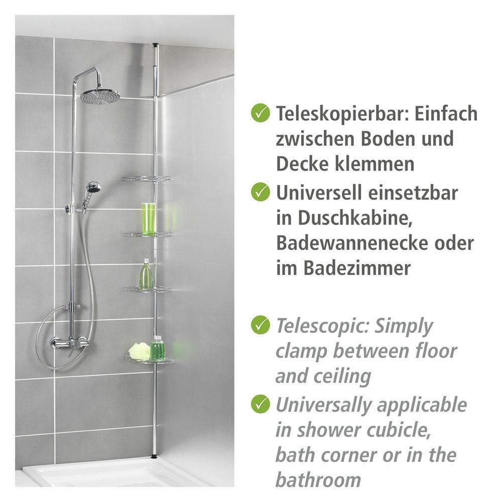 Teleskop-Duschecke Mod. Prea Edelstahl, aus rostfreiem Edelstahl